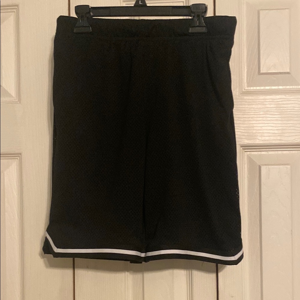 Old Navy Black Athletic Shorts with White Trim